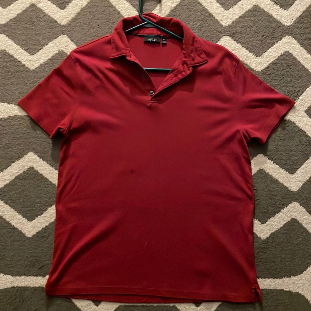 Simple red collared shirt